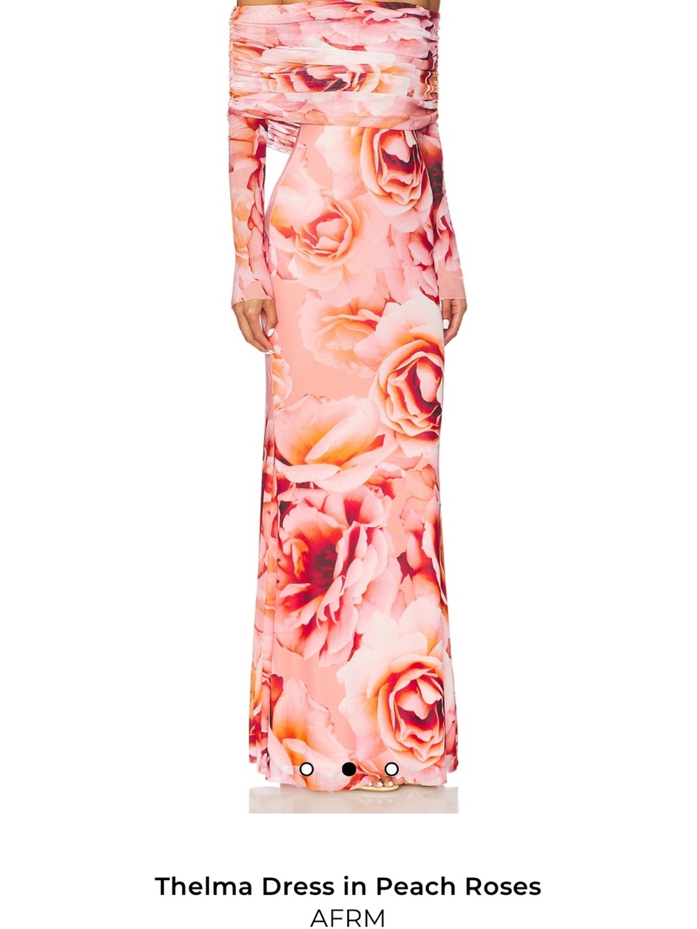 Off-Shoulder Pink Floral Maxi Dress afrm - Picture 4 of 8